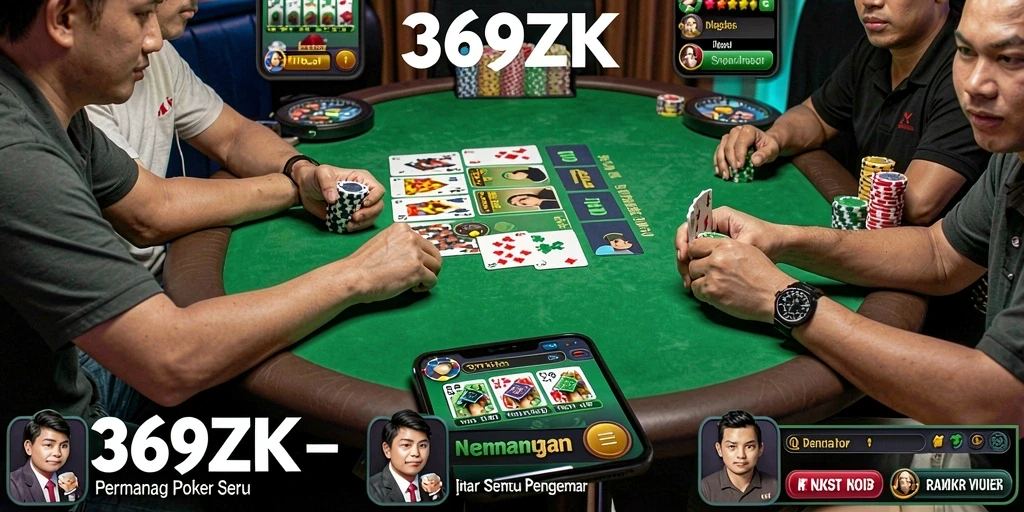Menampilkan gameplay seru dari aplikasi Poker 369ZK.