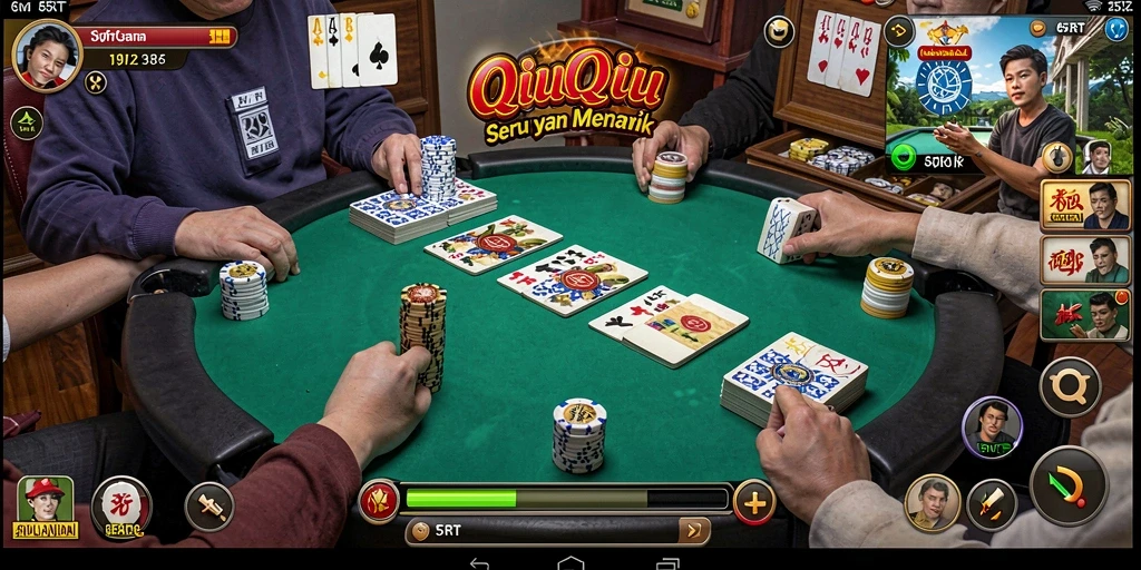 Tampilan gameplay QiuQiu di 55RT yang seru dan menarik.