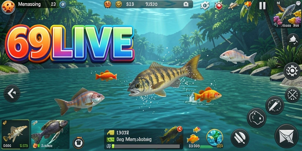 Tampilan gameplay 69LIVE dengan aksi memancing yang seru dan grafis menawan.