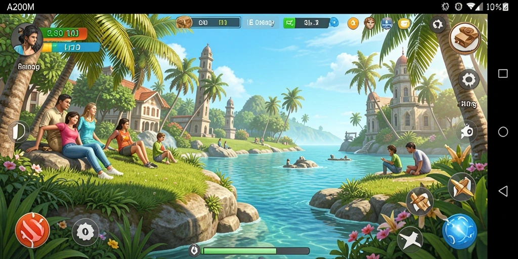 Tampilan gameplay A200M yang menarik dan penuh warna.