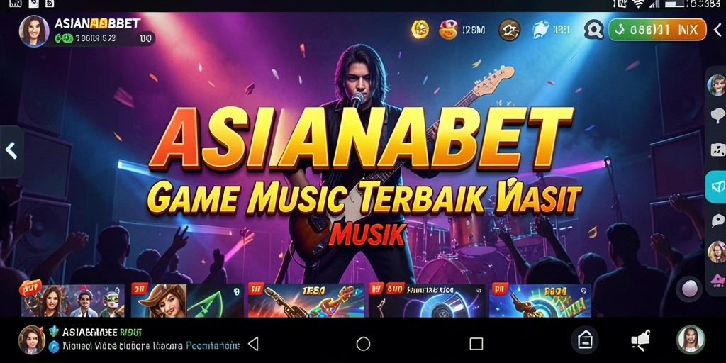 Screenshot menunjukkan antarmuka permainan musik yang menarik dan interaktif.