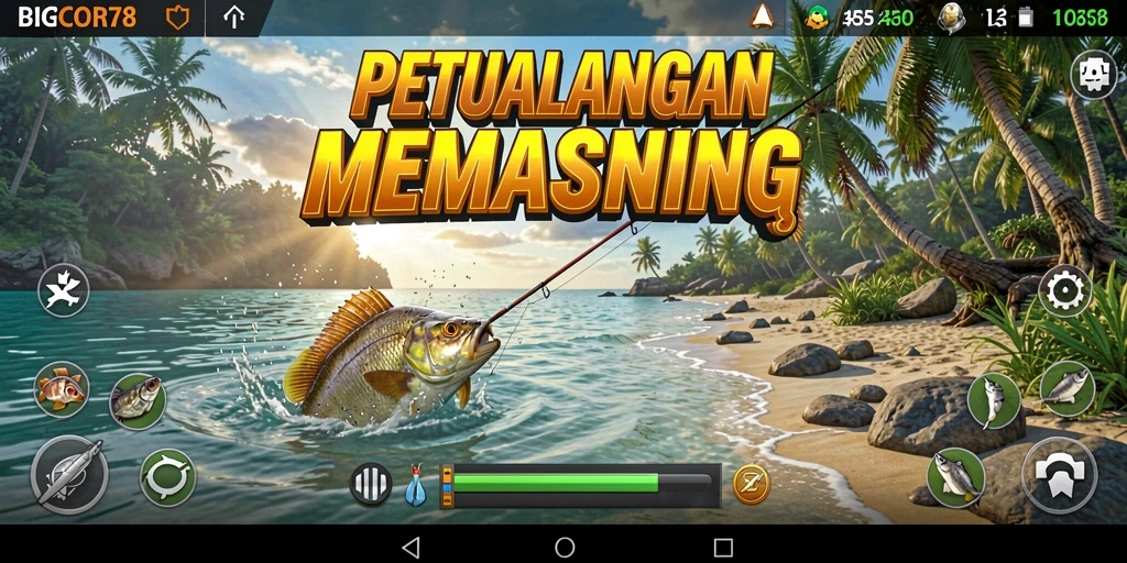 Tangkapan ikan yang spektakuler dalam gameplay BIGCOR78.