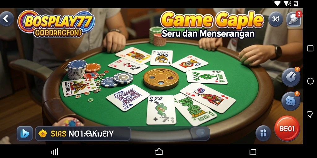 Tampilan gameplay seru dari BOSPLAY77 dalam permainan Gaple.