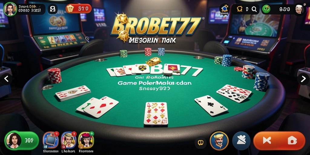 Tampilan gameplay poker yang menarik dan menyenangkan di BROBET77.