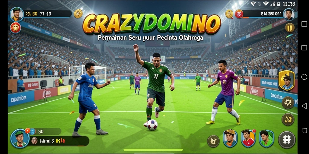 Tampilan gameplay seru dari CRAZYDOMINO dengan teman dan lawan.