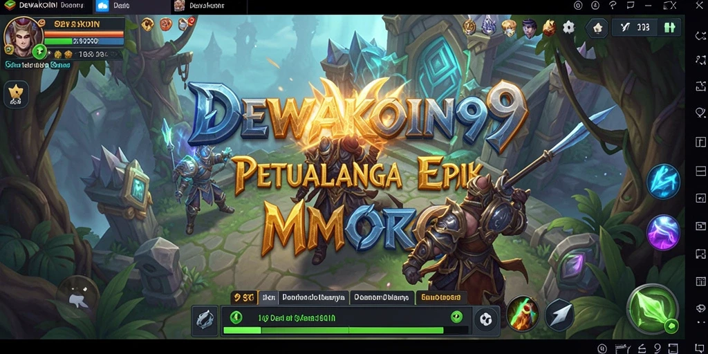 Screenshot gameplay mendebarkan dari DEWAKOIN99 di dunia MMORPG.