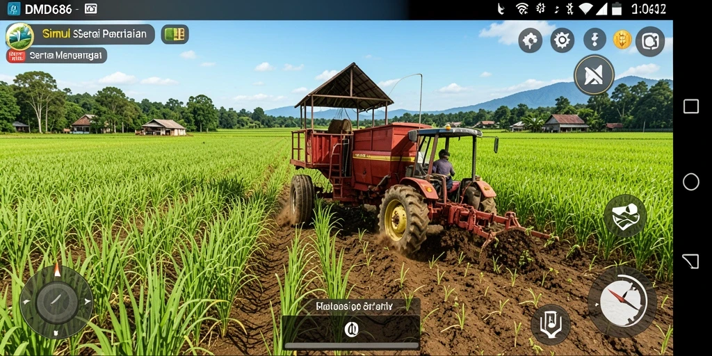 Screenshot DMD686 menampilkan aktivitas bertani dan merawat hewan ternak.