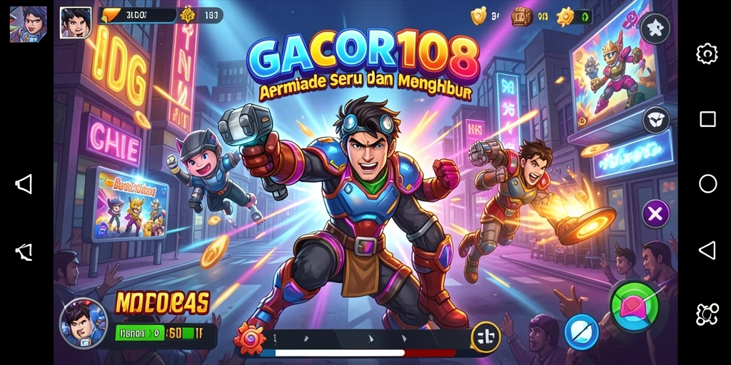 Tampilan gameplay seru dari GACOR108, menunjukkan momen menegangkan dan menyenangkan.