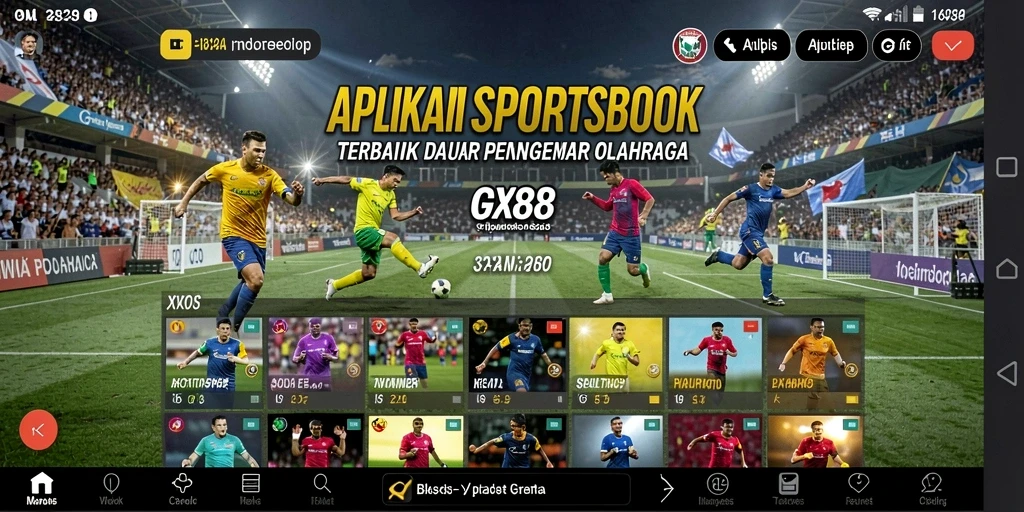 Screenshot GX88 menampilkan antarmuka taruhan olahraga yang menarik.