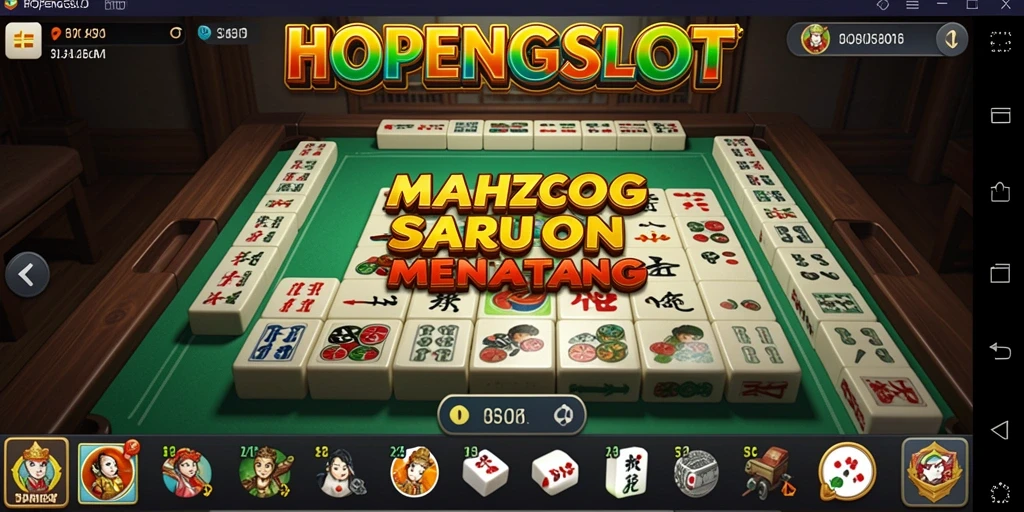 Screenshot gameplay HOPENGSLOT yang menampilkan suasana Mahjong yang menegangkan.