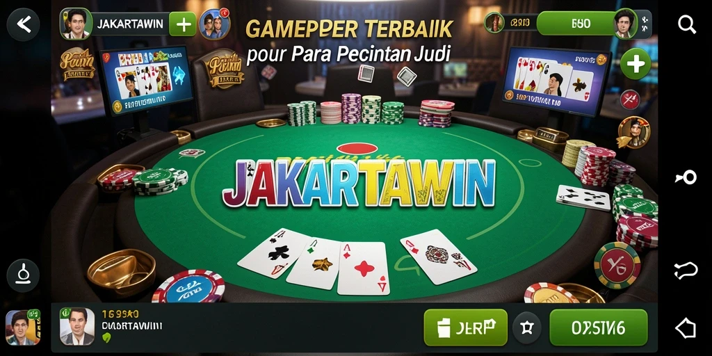 Tampilan gameplay poker seru di JAKARTAWIN.