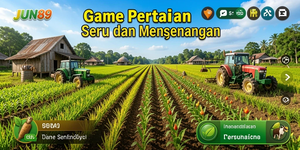 Tampilan gameplay JUN88 dengan suasana pertanian yang menarik.