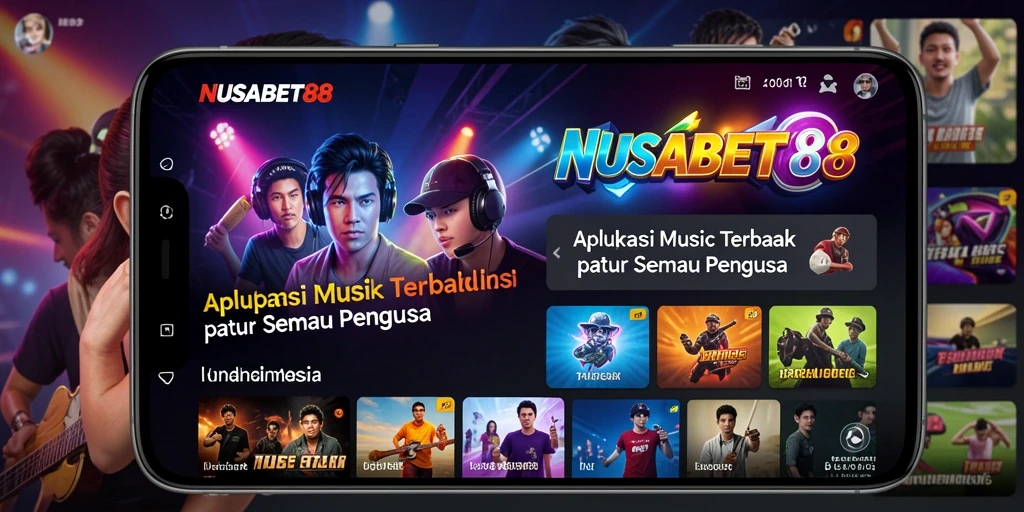 Tampilan utama NUSABET88 dengan fitur musik interaktif yang menarik.