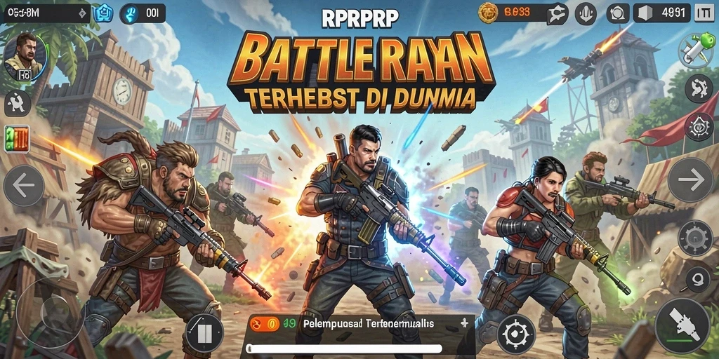 Tangkapan layar menampilkan gameplay seru RPRPRP dalam pertempuran Battle Royale.
