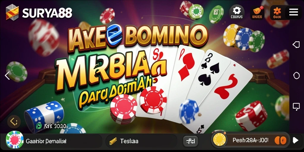 Tampak screenshot gameplay dari <strong>SURYA88</strong> yang menampilkan keseruan bermain Domino.
