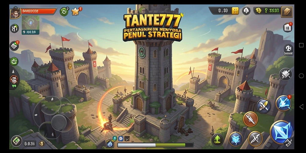 Tampilan gameplay seru dalam TANTE777 Tower Defense.