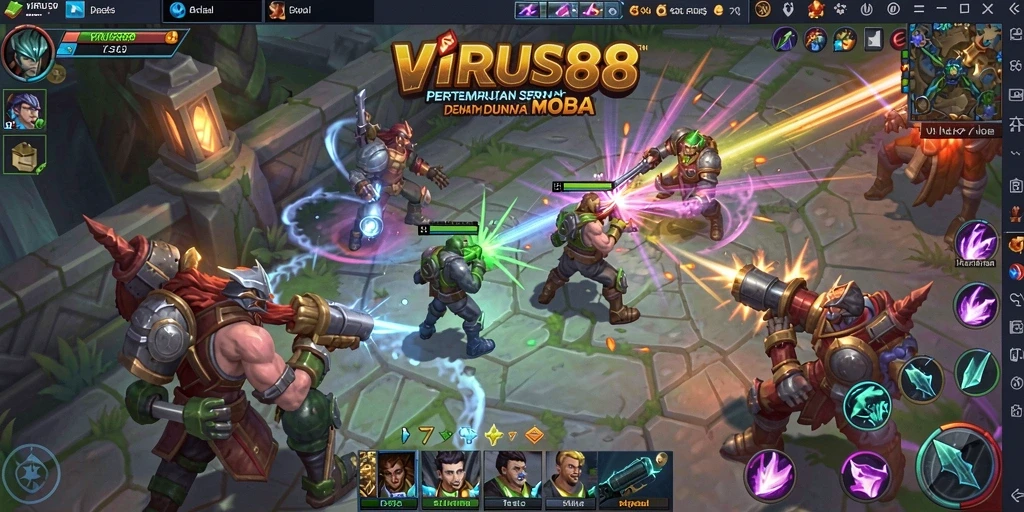 Screenshot dari gameplay yang seru di VIRUS88
